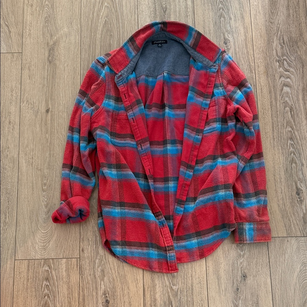 Plaid Red and Blue Women's Top